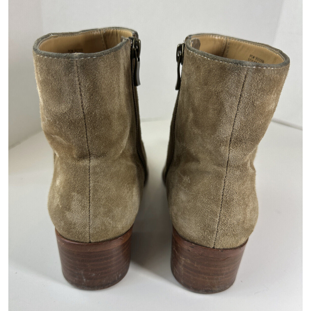 J. Crew Walker Suede Tan Booties Side Zip Ankle Boots AA520 Women's Shoe Size 10 - Picture 5 of 11